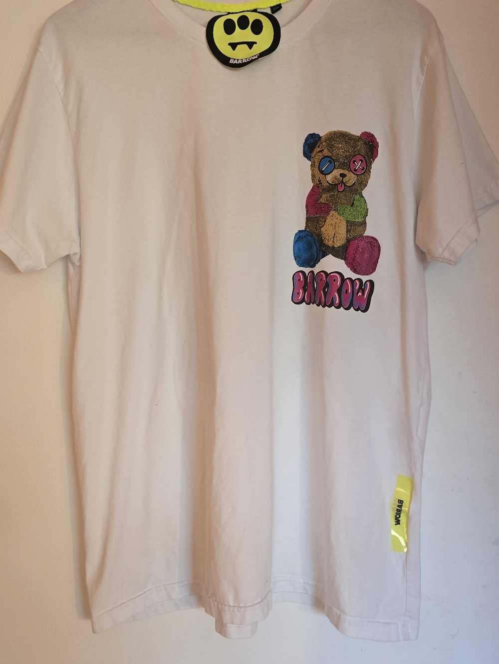Barrow White Tee with Multicolor Teddy Patch ITALY. XXL